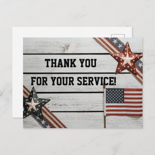 Patriottische dank voor uw inzet briefkaart (Voorkant / Achterkant)