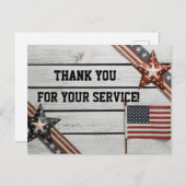 Patriottische dank voor uw service briefkaart (Voorkant / Achterkant)