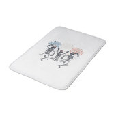 Patriottische Dansende Skelet Vuurwerk Vintage T-s Badmat (Gekanteld)