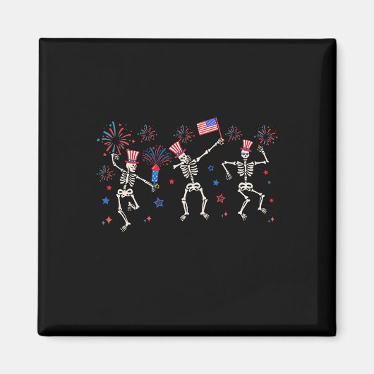 Patriottische Dansende Skeletten Grappig Vierde va Magneet (Voorkant)