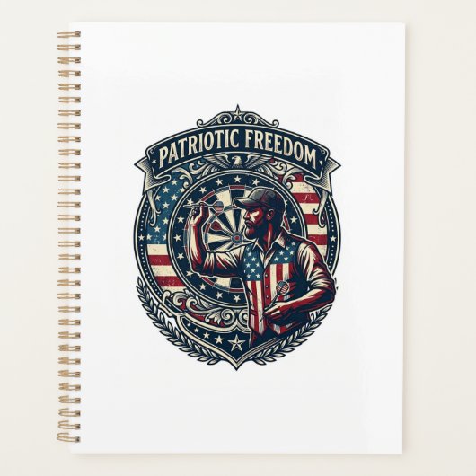 Patriottische Dartsspeler Vector Graphic T-shirt Planner (Voorkant)
