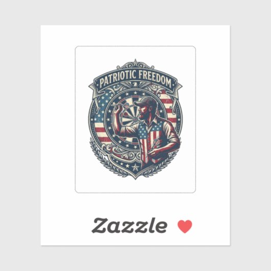 Patriottische Dartsspeler Vector Graphic T-shirt Sticker (Vel)