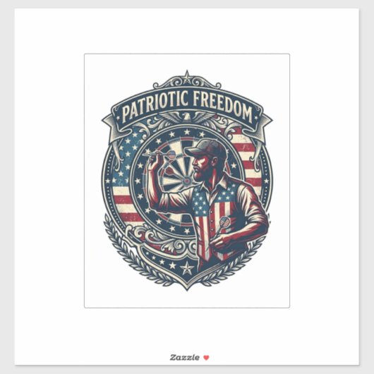 Patriottische Dartsspeler Vector Graphic T-shirt Sticker (Vel)