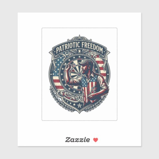 Patriottische Dartsspeler Vector Graphic T-shirt Sticker (Vel)