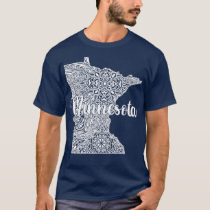 Patriottische decoratieve Mandala Style Map van Mi T-shirt