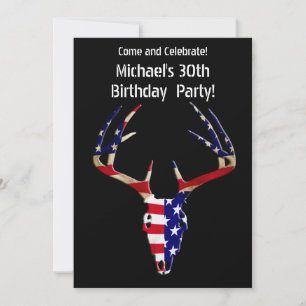 Patriottische deer Hunting skull Kaart