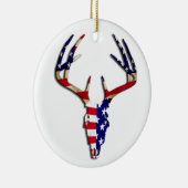 Patriottische deer Hunting skull Keramisch Ornament (Rechts)