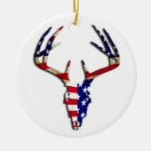 Patriottische deer Hunting skull Keramisch Ornament (Voorkant)