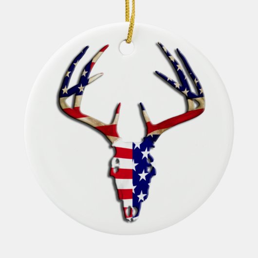 Patriottische deer Hunting skull Keramisch Ornament (Voorkant)