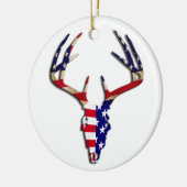 Patriottische deer Hunting skull Keramisch Ornament (Links)