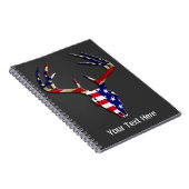 Patriottische deer Hunting skull Notitieboek (Rechterzijde)