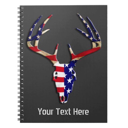 Patriottische deer Hunting skull Notitieboek (Voorkant)