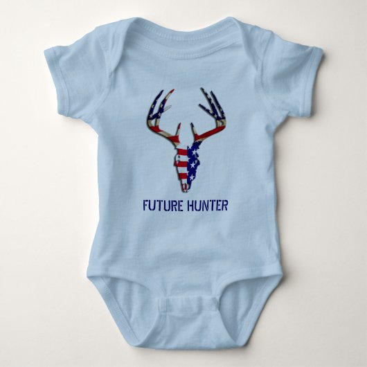 Patriottische deer Hunting skull Romper (Voorkant)