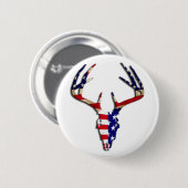 Patriottische deer Hunting skull Ronde Button 5,7 Cm (Voorkant /achterkant)