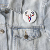 Patriottische deer Hunting skull Ronde Button 5,7 Cm (In situ)