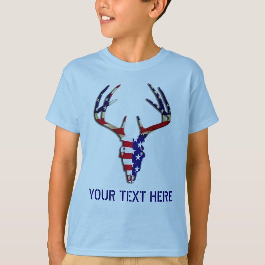 Patriottische deer Hunting skull T-shirt (Voorkant)