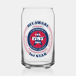 Patriottische Delaware Typography Ontwerp Drinkwar Blikvorm Glas