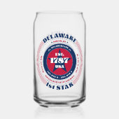 Patriottische Delaware Typography Ontwerp Drinkwar Blikvorm Glas (Achterkant)
