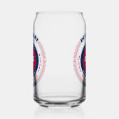Patriottische Delaware Typography Ontwerp Drinkwar Blikvorm Glas (Rechts)