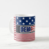 Patriottische Democrat Stars & Stripes Mok (Voorkant links)