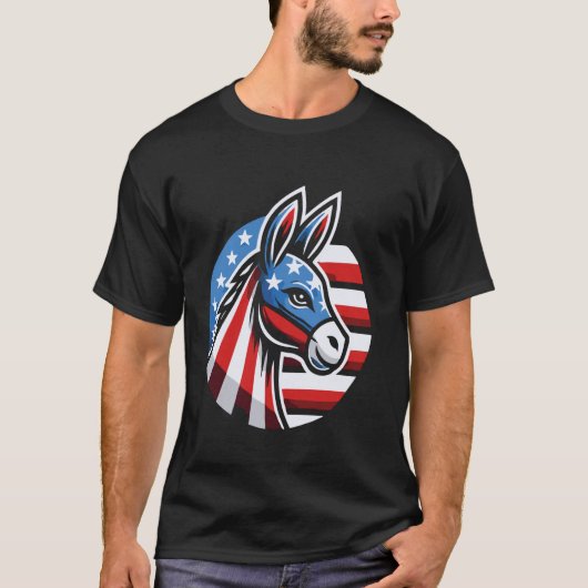 Patriottische Democratische Ezel T-shirt (Voorkant)