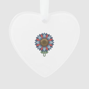 Patriottische Denim Zonnebloem Ornament Vintage