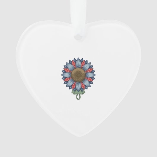 Patriottische Denim Zonnebloem Ornament Vintage (voorkant)