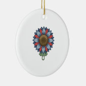 Patriottische Denim Zonnebloem Ornament Vintage (Rechts)