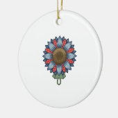 Patriottische Denim Zonnebloem Ornament Vintage (Links)