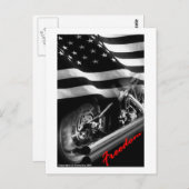 Patriottische Design - "Amerikaanse Freedom Motorc Briefkaart (Voorkant / Achterkant)