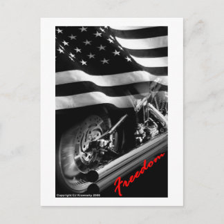 Patriottische Design - "Amerikaanse Freedom Motorc Briefkaart