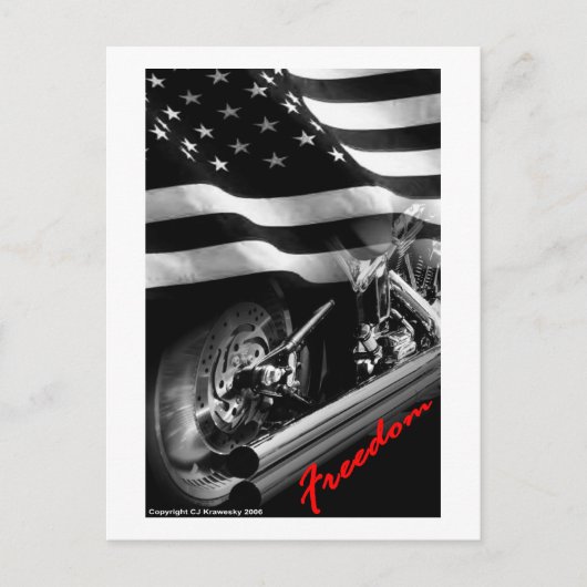 Patriottische Design - "Amerikaanse Freedom Motorc Briefkaart (Voorkant)