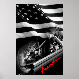 Patriottische Design - "Amerikaanse Freedom Motorc Poster