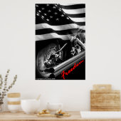 Patriottische Design - "Amerikaanse Freedom Motorc Poster (Keuken)