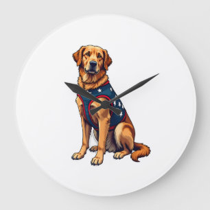 Patriottische Diensthond Golden Retriever Shirt Grote Klok