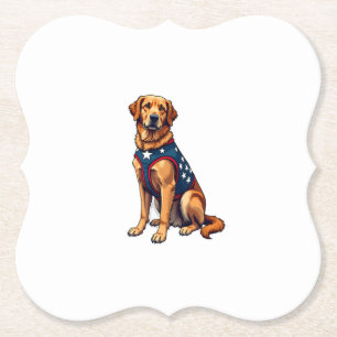 Patriottische Diensthond Golden Retriever Shirt Kartonnen Onderzetters