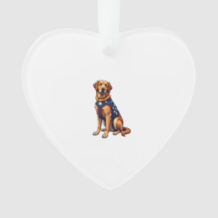 Patriottische Diensthond Golden Retriever T-shirt Ornament