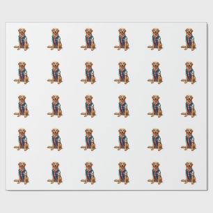Patriottische Diensthond Goud Retriever Shirt 4 Cadeaupapier