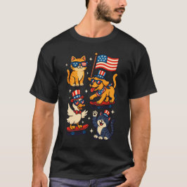 Patriottische Dieren 'Amerika - Grappig 4 juli Pet T-shirt