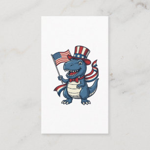 Patriottische Dinosaur Vintage Vector T-shirt Ontw Visitekaartje