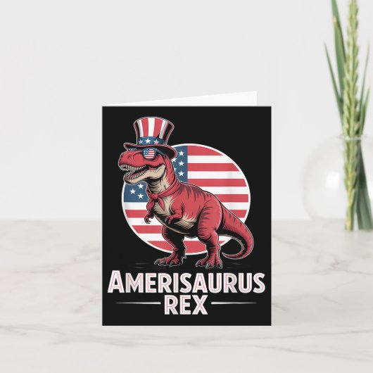 Patriottische dinosaurus 4 juli Amerisaurus Rex Kaart (Voorkant)