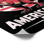Patriottische dinosaurus 4 juli Amerisaurus Rex Poster (Hoek)