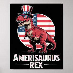 Patriottische dinosaurus 4 juli Amerisaurus Rex Poster