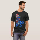 Patriottische Dinosaurus Amerikaanse Vlag T Rex Ma T-shirt (Voorkant volledig)