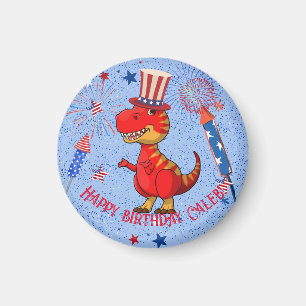 Patriottische dinosaurus verjaardag, magneet