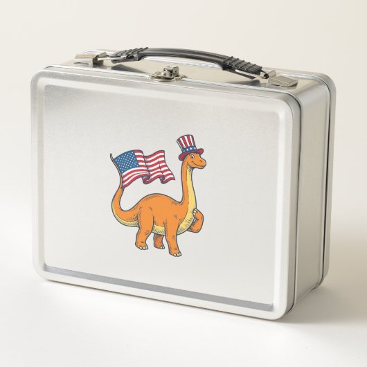 Patriottische Dinosaurus Vlag Vintage Gravure Shir (Voorkant)