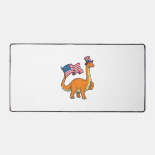 Patriottische Dinosaurus Vlag Vintage Gravure Shir Bureaumat