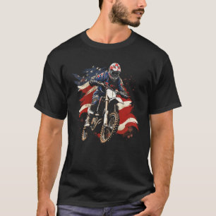 Patriottische Dirt Bike Motorcross Bike Racer T-shirt