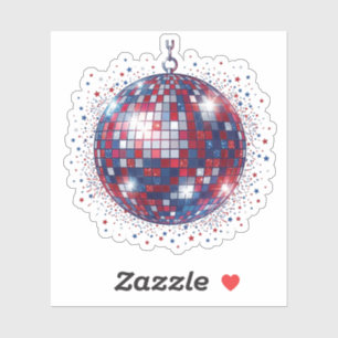 Patriottische Disco Bal 4 juli Feest Sticker