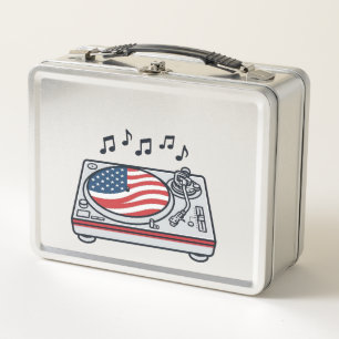 Patriottische DJ-draaitafel muziek vintage shirt o